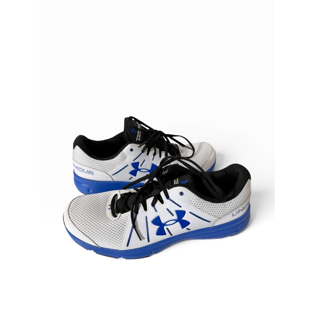 Under Armour Mens Dash RN 2 White Ultra Blue 1285671-100 Running Sneaker Sz 11.5